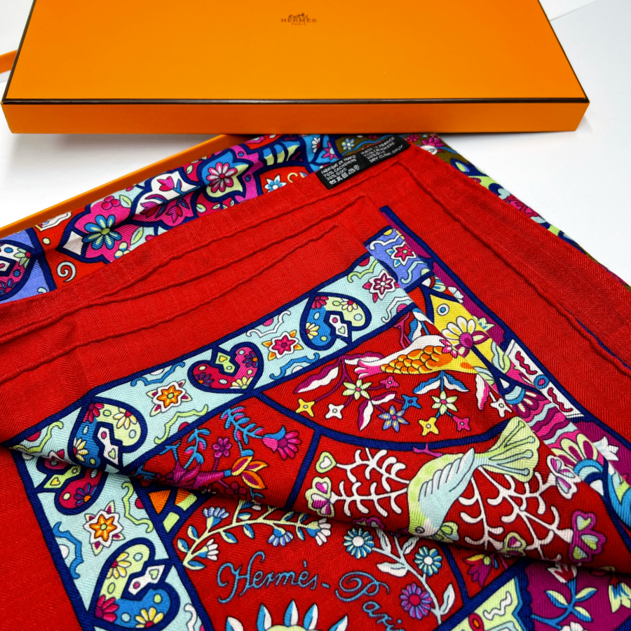Платок Hermеs из кашемира и шелка