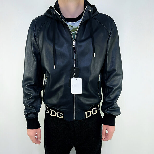 Кожаная куртка бомбер Dolce & Gabbana