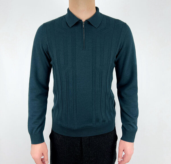 Джемпер-поло из шерсти и шелка Zilli