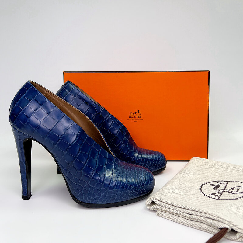 Туфли из кожи крокодила Hermès